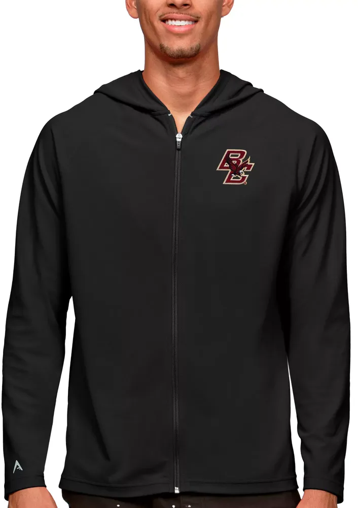 Antigua Men's Boston College Eagles Black Legacy Full Zip Hoodie