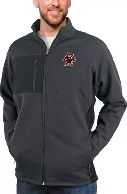 Antigua Men's Boston College Eagles Charcoal Heather Course Full Zip Jacket