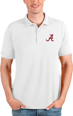 Antigua Men's Alabama Crimson Tide White Affluent Polo