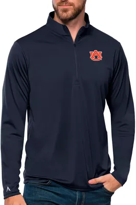 Antigua Men's Auburn Tigers Navy Tribute Quarter-Zip Shirt