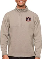 Antigua Men's Auburn Tigers Oatmeal Course 1/4 Zip Jacket