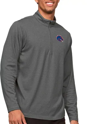 Antigua Men's Boise State Broncos Charcoal Heather Epic 1/4 Zip Jacket