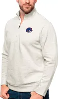 Antigua Men's Boise State Broncos Oatmeal Gambit 1/4 Zip Jacket