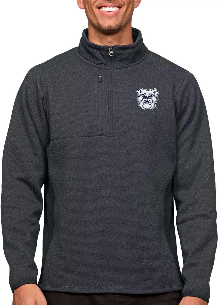 Antigua Men's Butler Bulldogs Charcoal Course 1/4 Zip Jacket