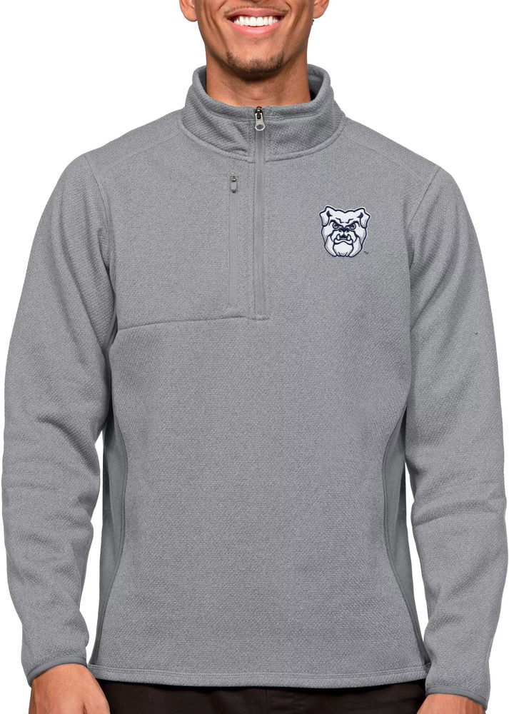 Antigua Men's Butler Bulldogs Light Grey Course 1/4 Zip Jacket