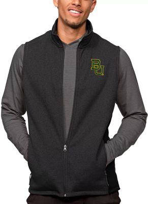 Antigua Men's Baylor Bears Black Heather Course Vest