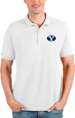 Antigua Men's BYU Cougars White Affluent Polo