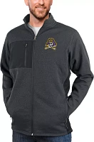 Antigua Men's East Carolina Pirates Charcoal Heather Course Full Zip Jacket