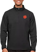 Antigua Men's Clemson Tigers Black Course 1/4 Zip Jacket