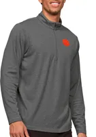 Antigua Men's Clemson Tigers Charcoal Heather Epic 1/4 Zip Jacket