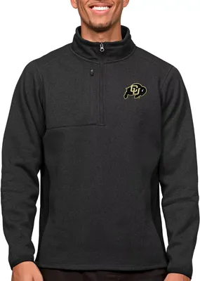 Antigua Men's Colorado Buffaloes Black Course 1/4 Zip Jacket