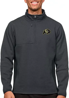 Antigua Men's Colorado Buffaloes Charcoal Course 1/4 Zip Jacket