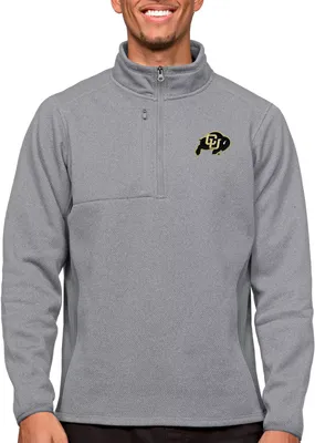 Antigua Men's Colorado Buffaloes Light Grey Course 1/4 Zip Jacket