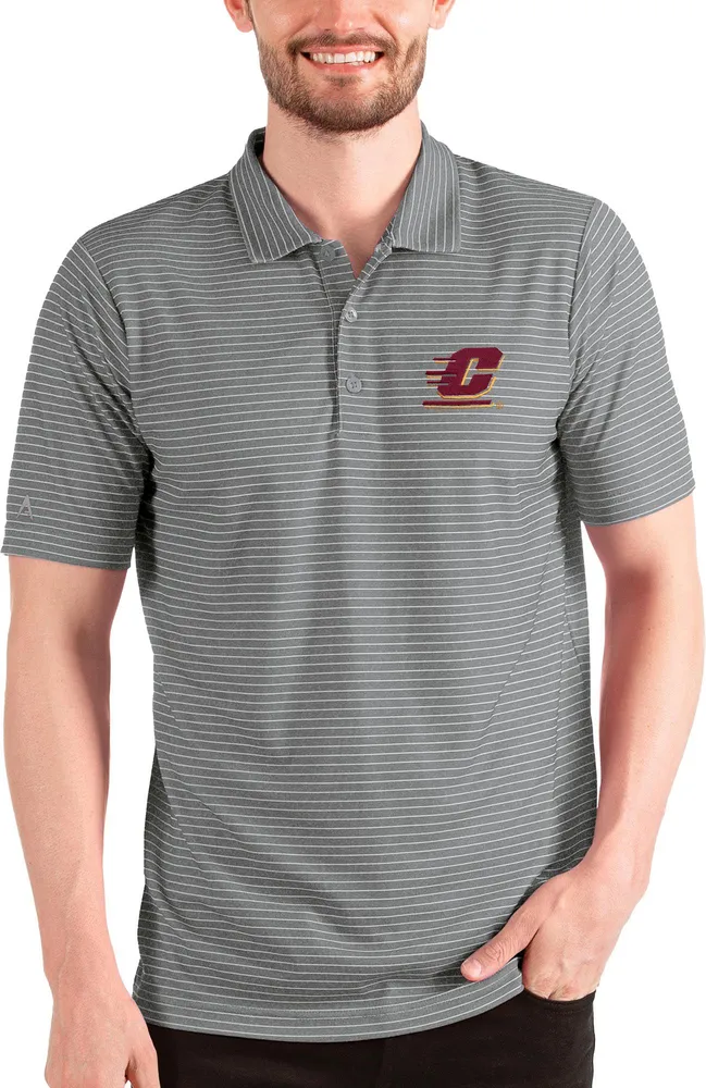 Antigua Men's Central Michigan Chippewas Grey/White Esteem Polo