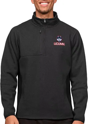 Antigua Men's UConn Huskies Black Course 1/4 Zip Jacket