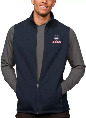 Antigua Men's UConn Huskies Navy Heather Course Vest