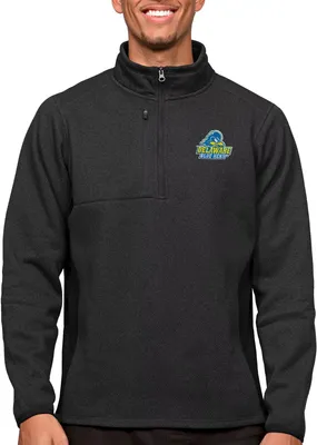 Antigua Men's Delaware Fightin' Blue Hens Black Course 1/4 Zip Jacket