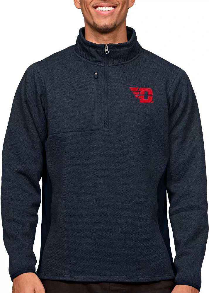 Antigua Men's Dayton Flyers Navy Course 1/4 Zip Jacket