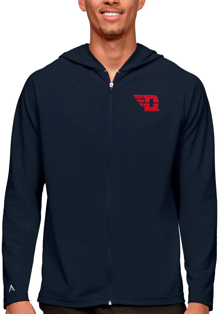 Antigua Men's Dayton Flyers Navy Legacy Full Zip Hoodie