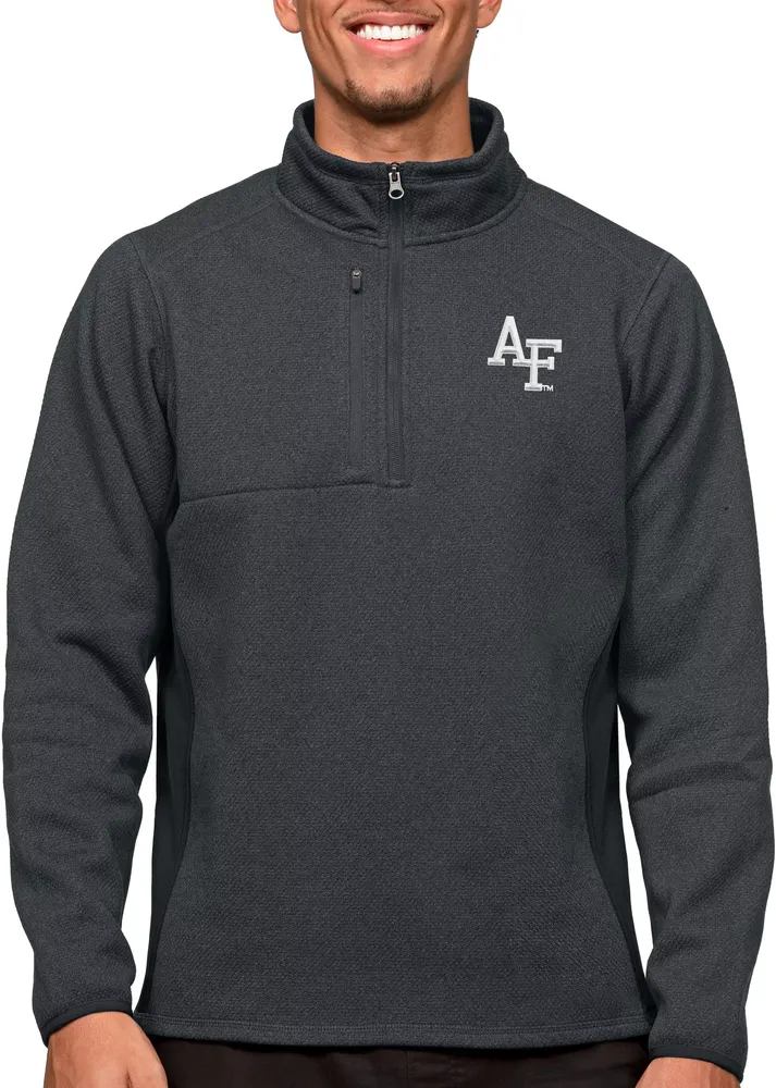 Antigua Men's Air Force Falcons Charcoal Course 1/4 Zip Jacket