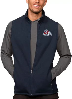 Antigua Men's Fresno State Bulldogs Navy Heather Course Vest