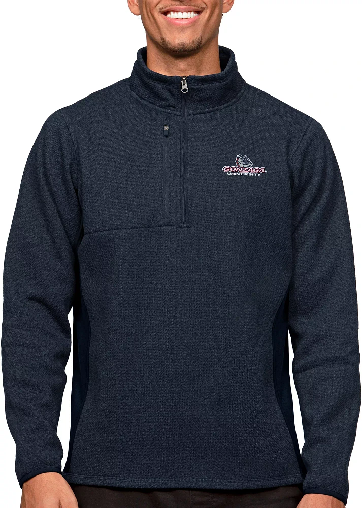 Antigua Men's Gonzaga Bulldogs Navy Course 1/4 Zip Jacket