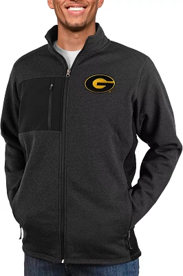 Antigua Men's Grambing State Tigers Black Heather Course Full-Zip Jacket