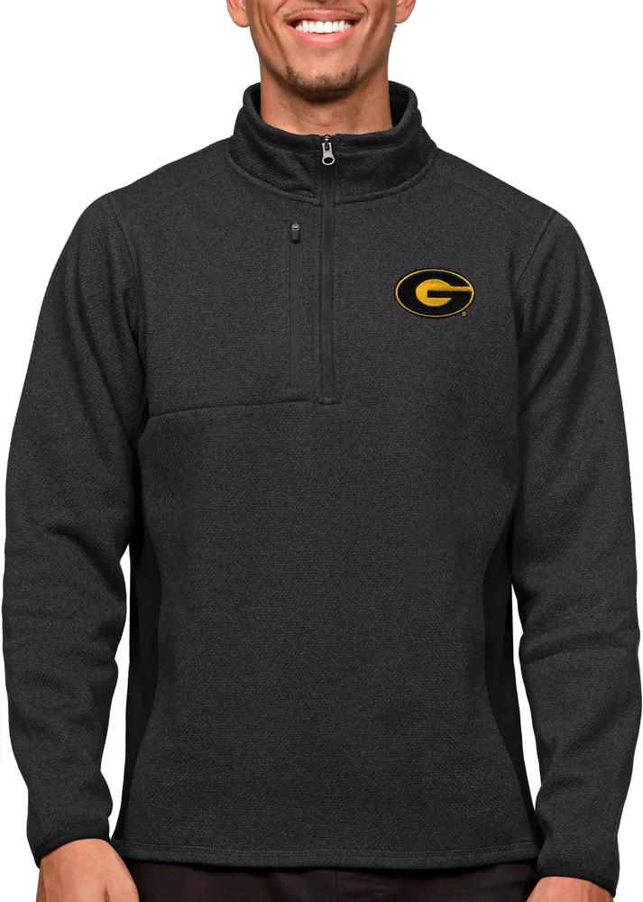 Antigua Men's Grambing State Tigers Black Course 1/4 Zip Jacket