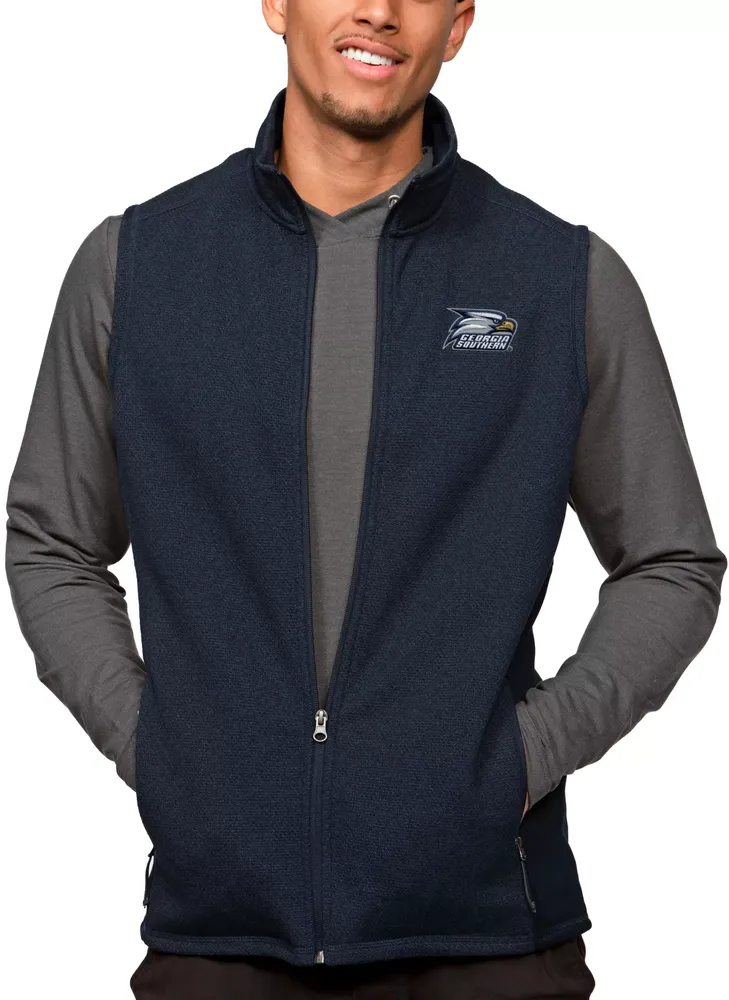 Antigua Men's Georgia Southern Eagles Navy Heather Course Vest