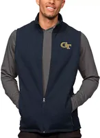 Antigua Men's Georgia Tech Yellow Jackets Navy Heather Course Vest