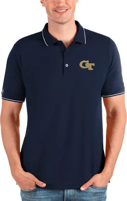 Antigua Men's Georgia Tech Yellow Jackets Navy Affluent Polo