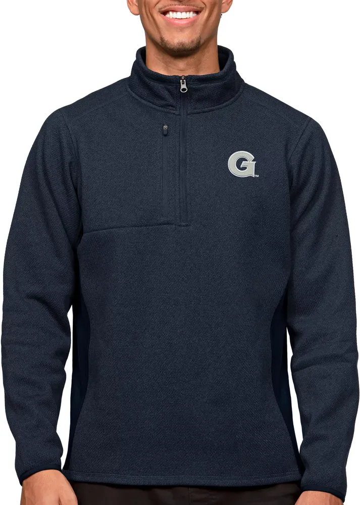 Antigua Men's Georgetown Hoyas Navy Course 1/4 Zip Jacket