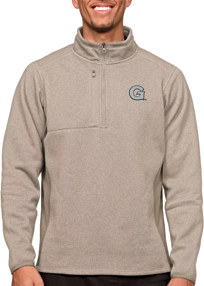 Antigua Men's Georgetown Hoyas Oatmeal Course 1/4 Zip Jacket