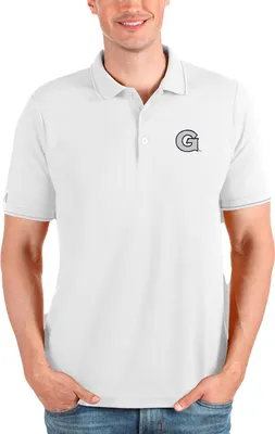 Antigua Men's Georgetown Hoyas White Affluent Polo