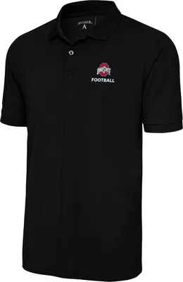 Antigua Men's Ohio State Buckeyes Football Black Polo