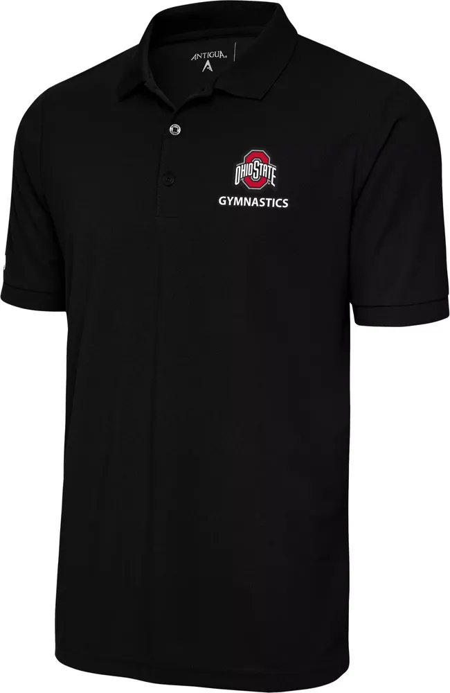 Antigua Men's Ohio State Buckeyes Gymnastics Black Polo