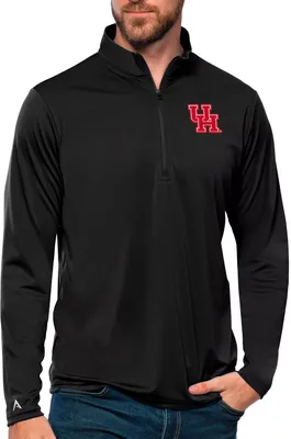 Antigua Men's Houston Cougars Black Tribute Quarter-Zip Shirt