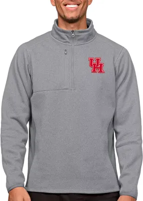 Antigua Men's Houston Cougars Light Grey Course 1/4 Zip Jacket