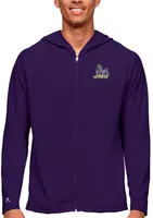 Antigua Men's James Madison Dukes Dark Purple Legacy Full Zip Hoodie