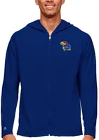 Antigua Men's Kansas Jayhawks Dark Royal Legacy Full Zip Hoodie