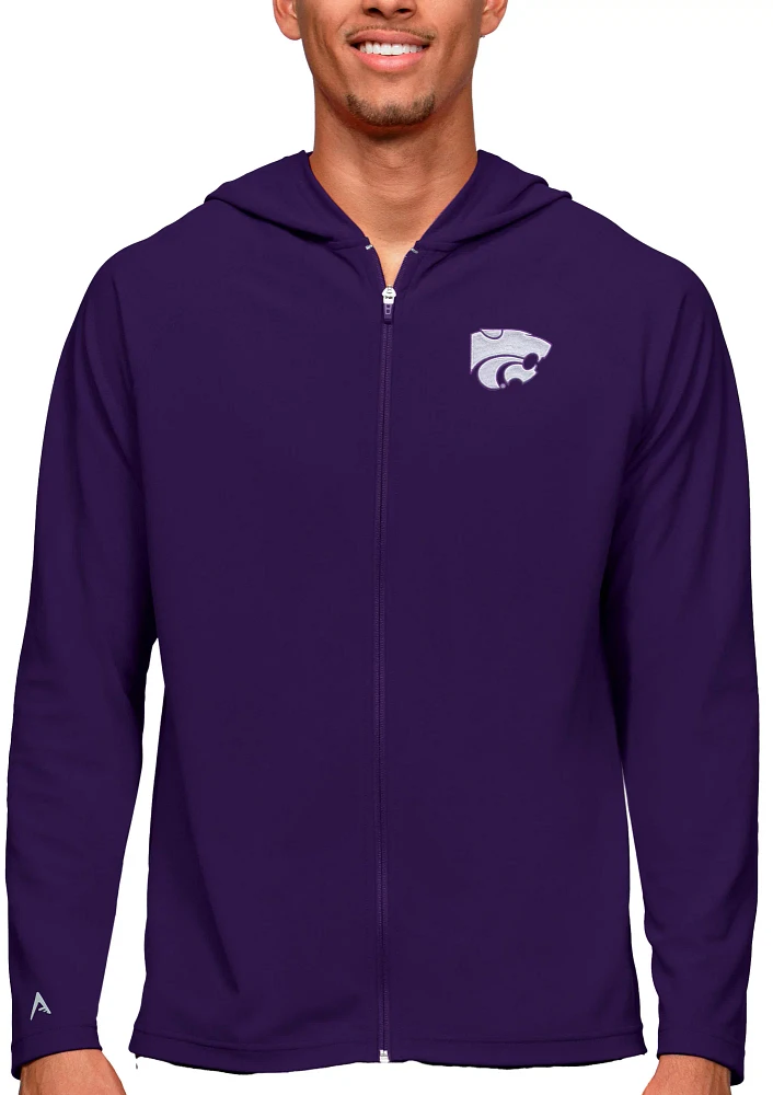 Antigua Men's Kansas State Wildcats Dark Purple Legacy Full Zip Hoodie