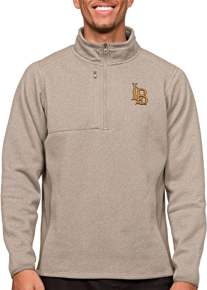 Antigua Men's Long Beach State 49ers Oatmeal Course 1/4 Zip Jacket