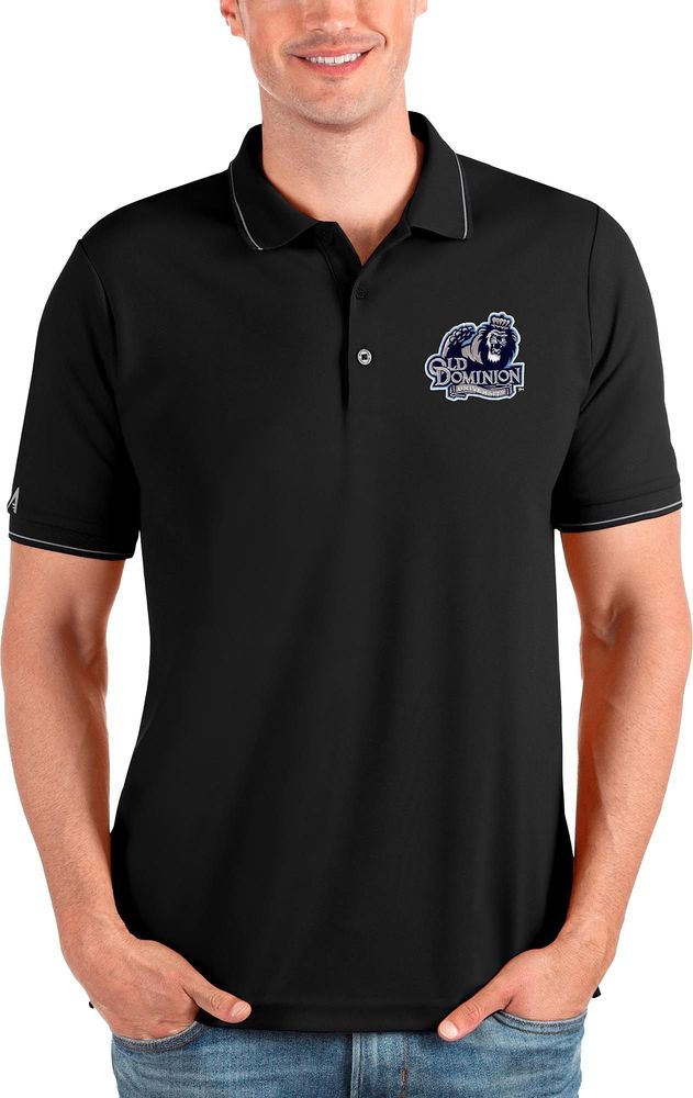 Antigua Men's Old Dominion Monarchs Black and Silver Affluent Polo