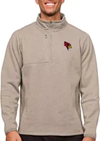 Antigua Men's Illinois State Redbirds Oatmeal Course 1/4 Zip Jacket