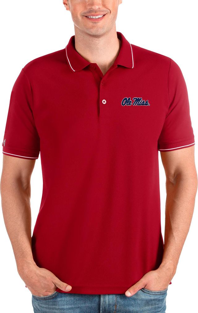 Men's Antigua Red/White Atlanta Braves Esteem Polo