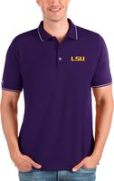 Antigua Men's LSU Tigers Purple and White Affluent Polo