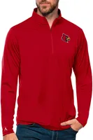 Antigua Men's Louisville Cardinals Dark Red Tribute 1/4 Zip Jacket