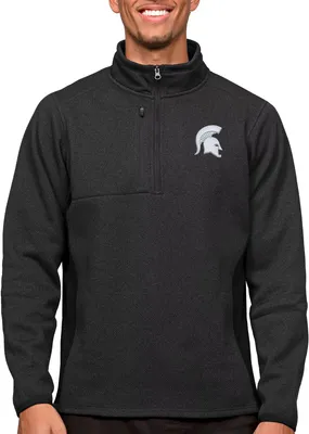 Antigua Men's Michigan State Spartans Black Course 1/4 Zip Jacket