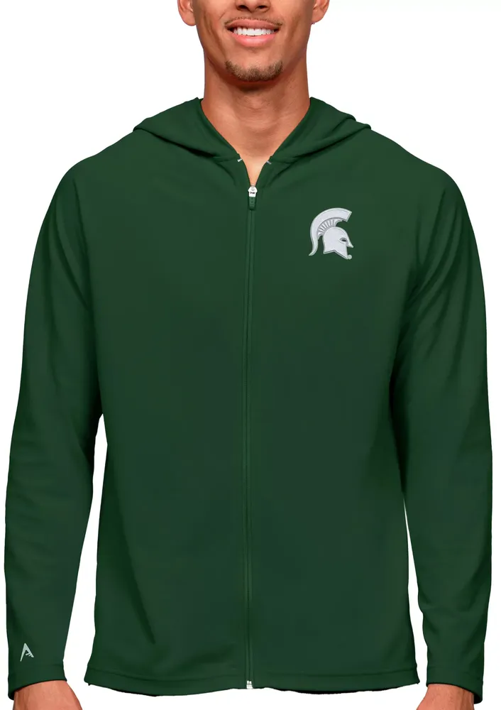 Antigua Men's Michigan State Spartans Dark Pine Legacy Full Zip Hoodie