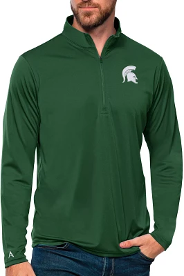 Antigua Men's Michigan State Spartans Dark Pine Tribute 1/4 Zip Jacket